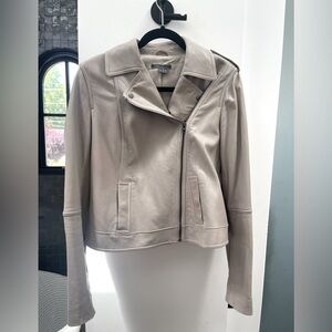 Leather jacket taupe/light tan